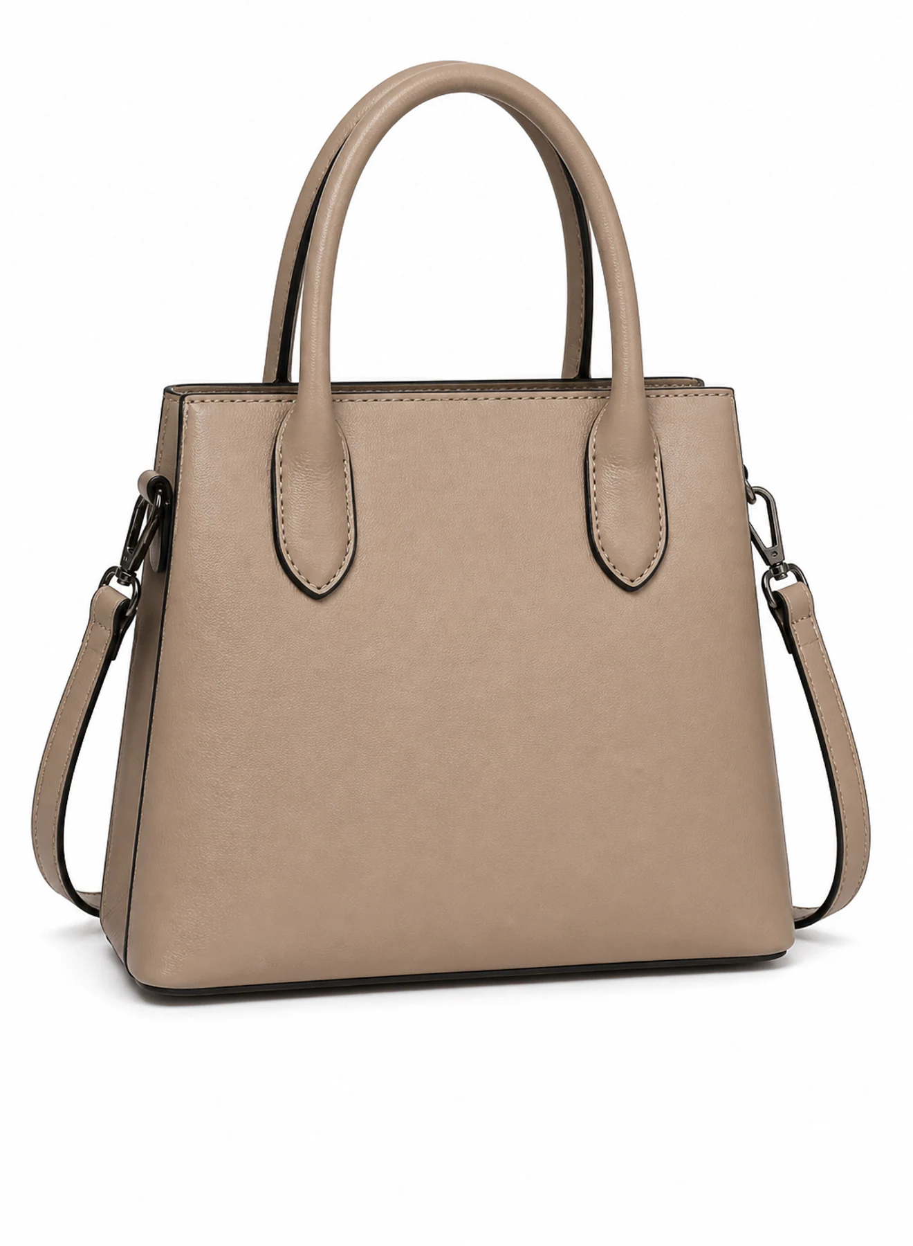 Frame Mini Tote, mini tote bag in Warm sand, Black, product view on a white background