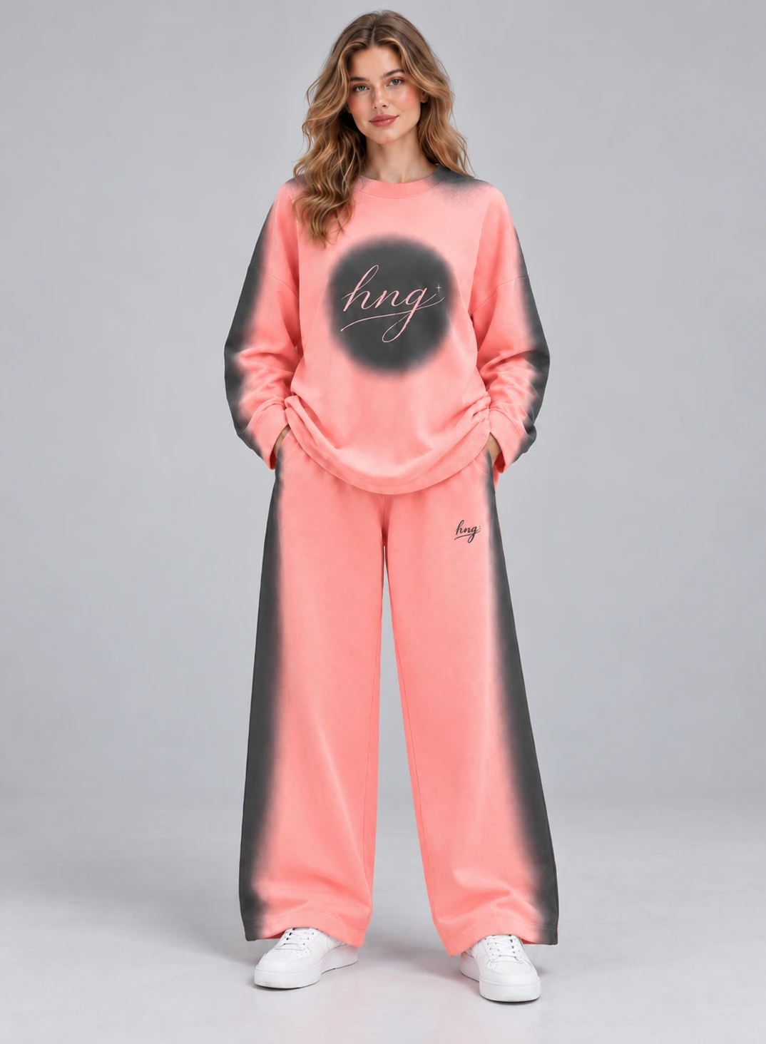 Co-ord Set Pastel Peach by Hangout in Pastel Peach — two-piece co-ord set