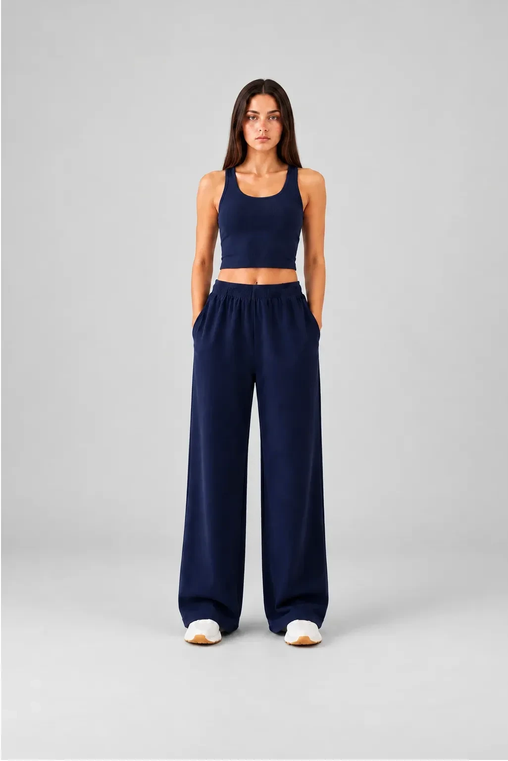 Pyjama Trousers Navy Knitted by Hangout in Navy Blue — pyjama trousers
