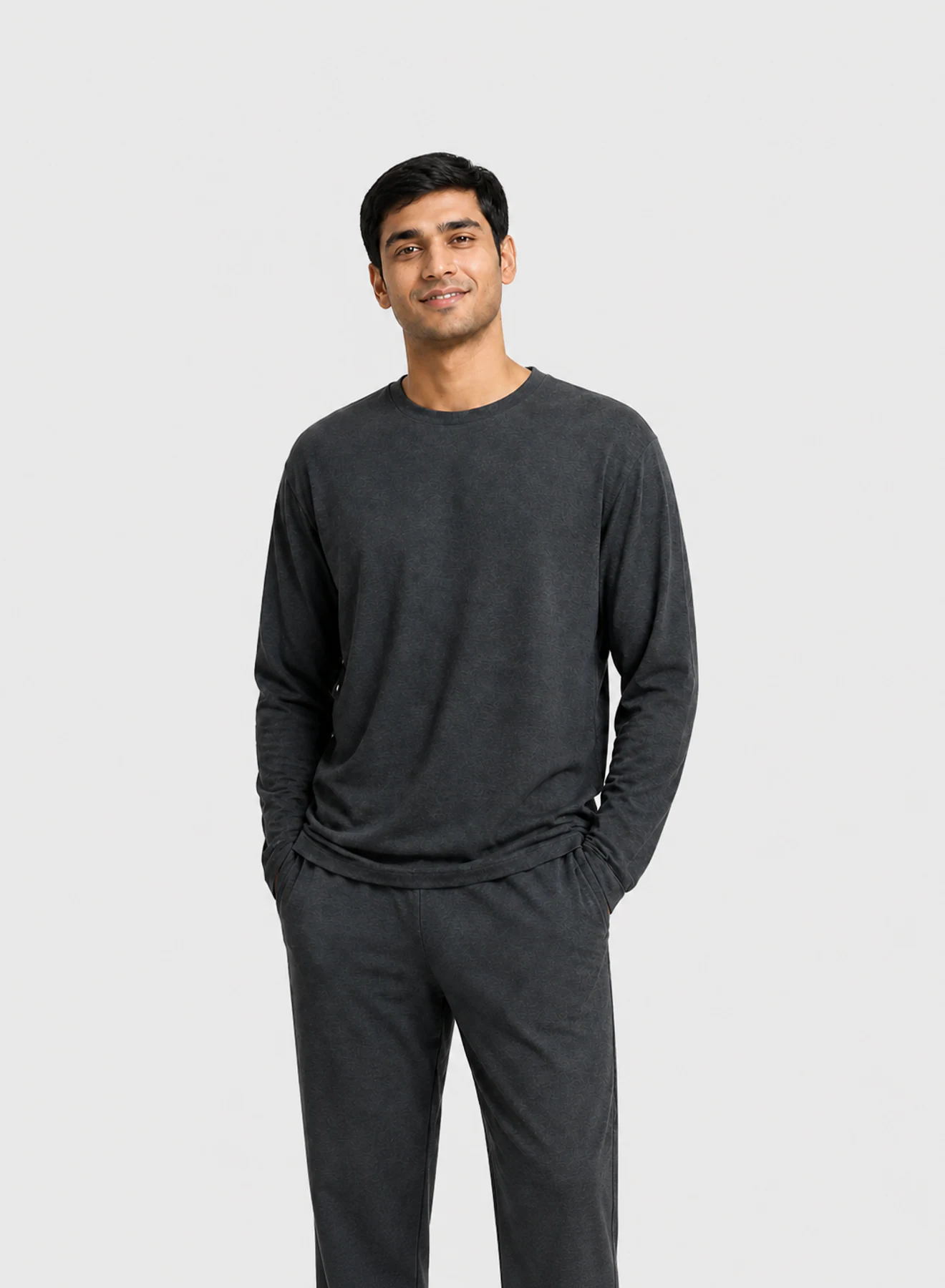 Nightfall Lounge Set, two-piece lounge set in Charcoal, product view on a white background
