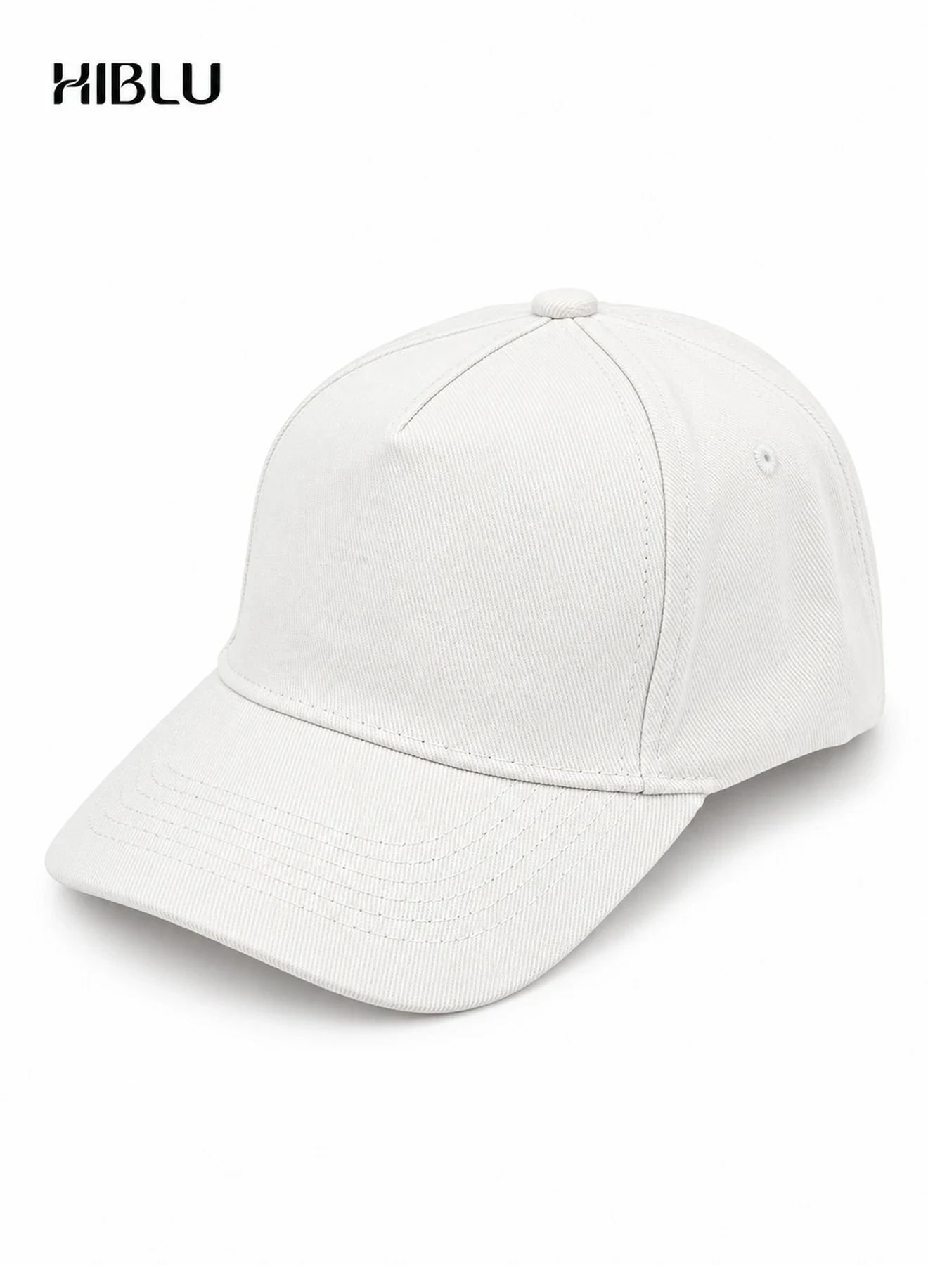 Plain White Cotton Cap with Adjustable Buckle — main product image