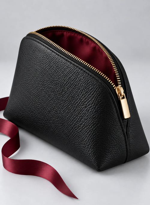 Calm Carry Gift Pouch, zip pouch shown in a complementary studio setting