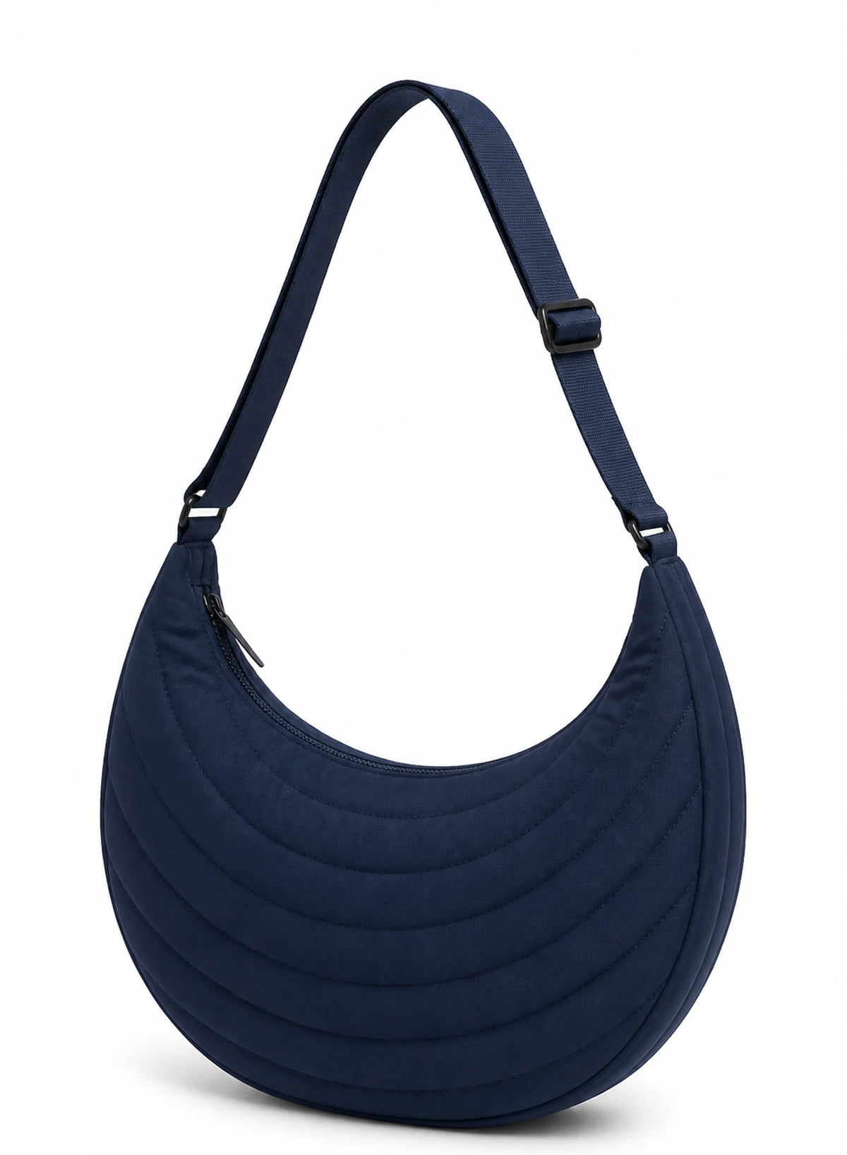 Crescent Shoulder Bag, shoulder bag in Deep navy, product view on a white background