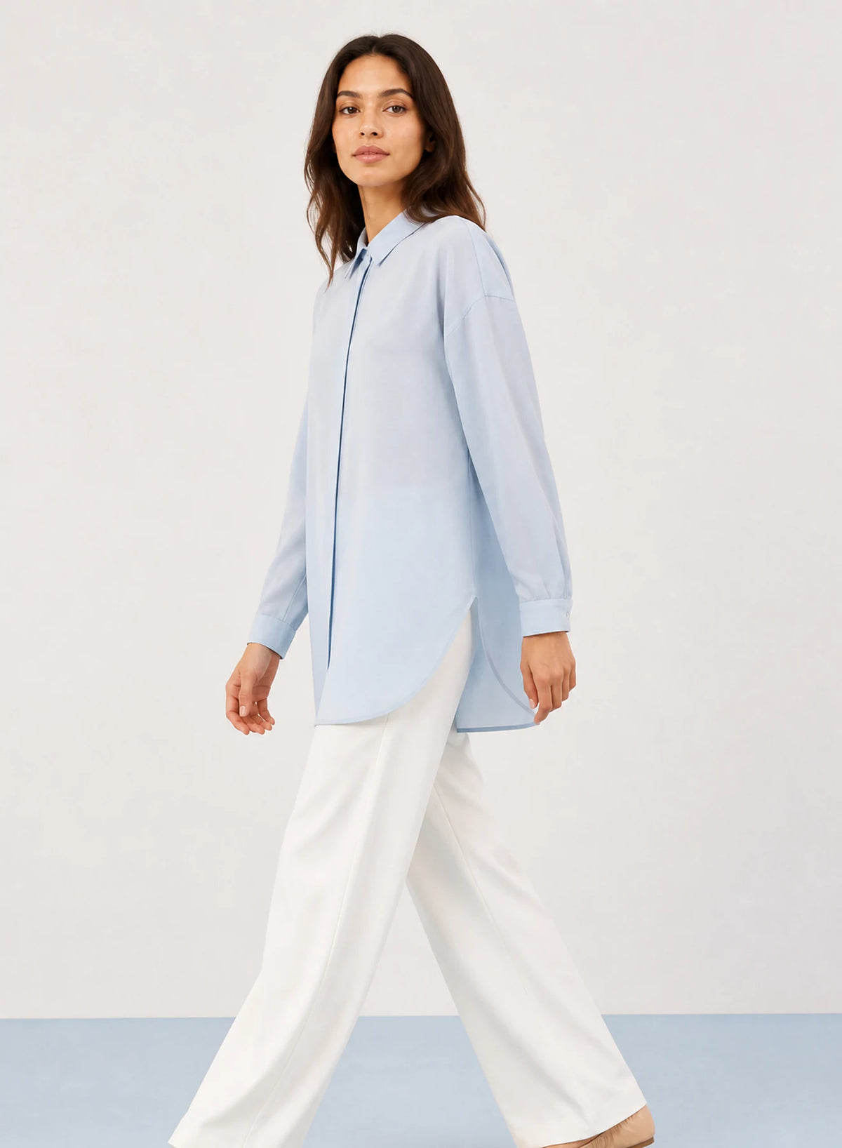 Alternate view of Drift Layer Shirt in Mist blue