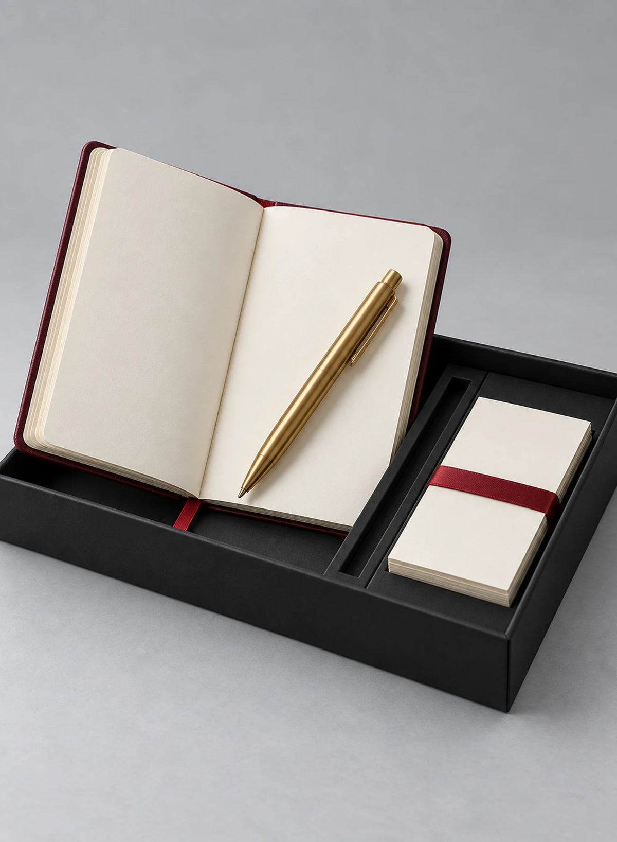 Alternate arrangement of Everyday Note Set in Burgundy, Black, Gold