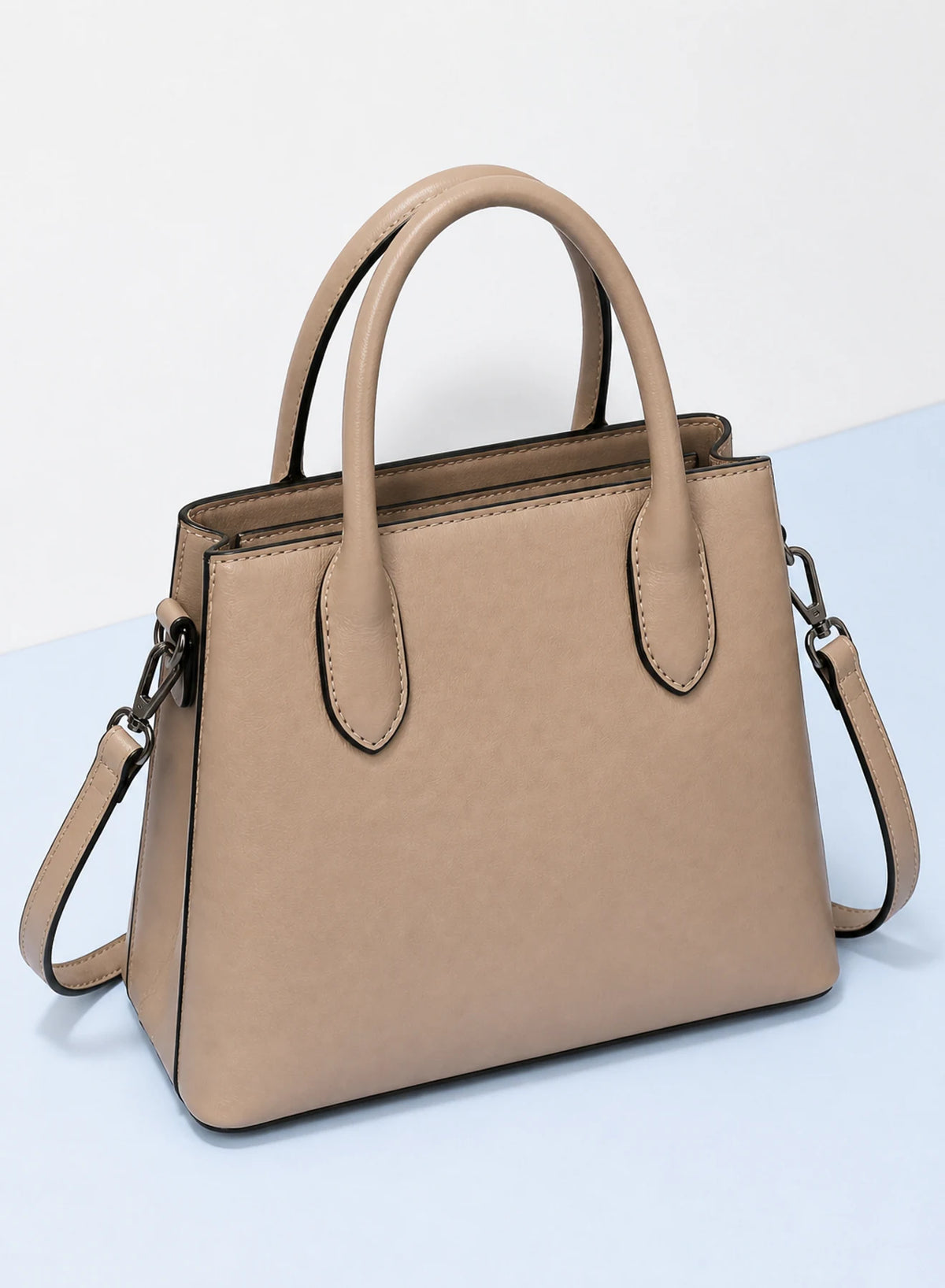 Alternate view of Frame Mini Tote in Warm sand, Black