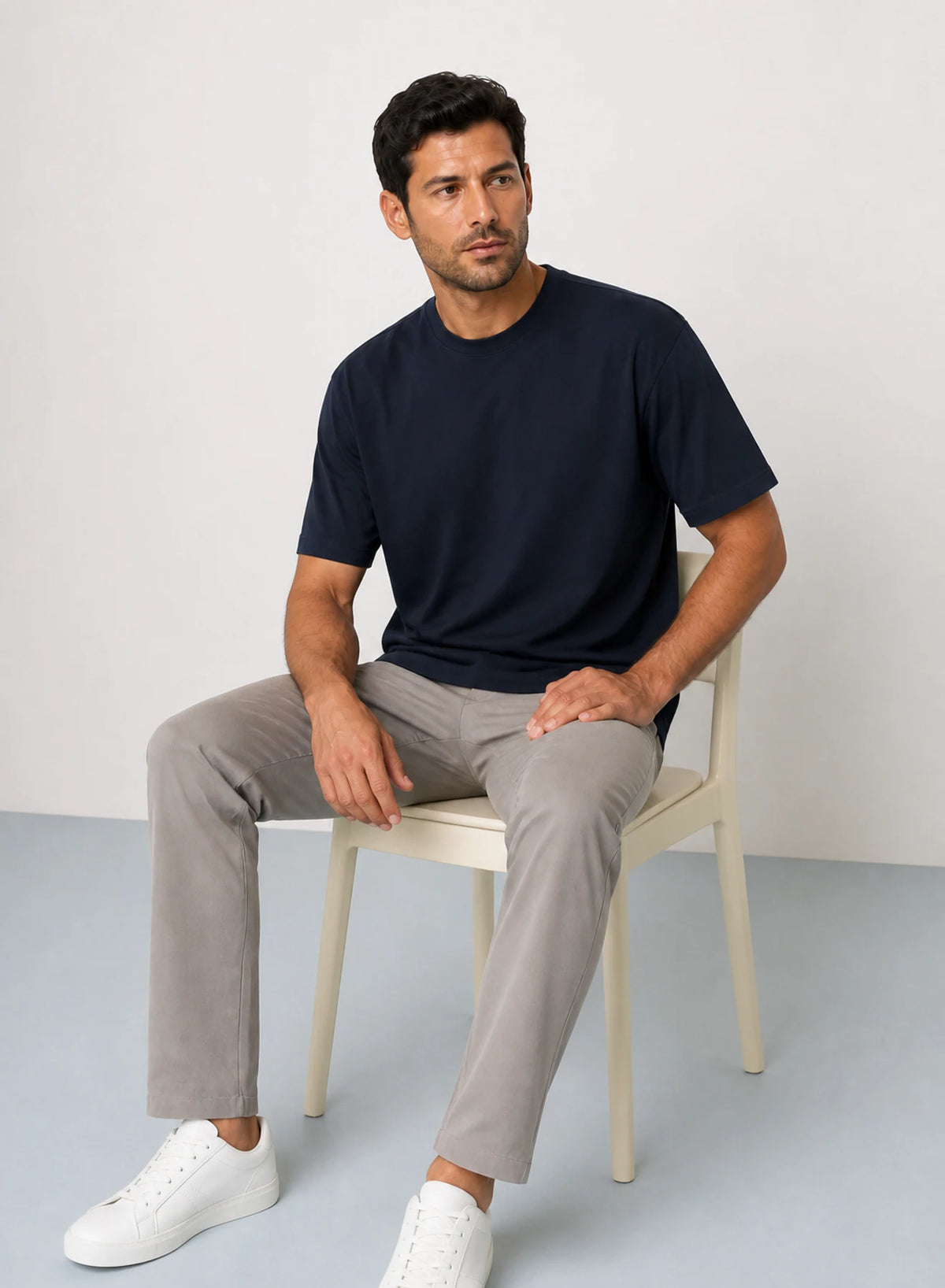 Alternate view of Harbour Relaxed Tee in Deep navy