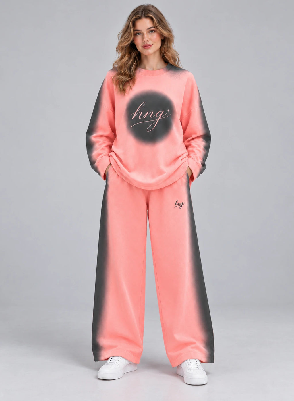 Co-ord Set Pastel Peach by Hangout in Pastel Peach — two-piece co-ord set