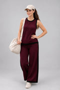 Co-ord Set Sleeveless Wine by Hangout in Wine — two-piece co-ord set