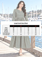 Dress Green Stripe Long Frock by Hangout in Green — long dress, view 4