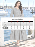 Dress Grey Stripe Long Frock by Hangout in Grey — long dress, view 4