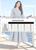 Dress Zinc Blue Stripe Long Frock by Hangout in Zinc Blue — long dress, view 4