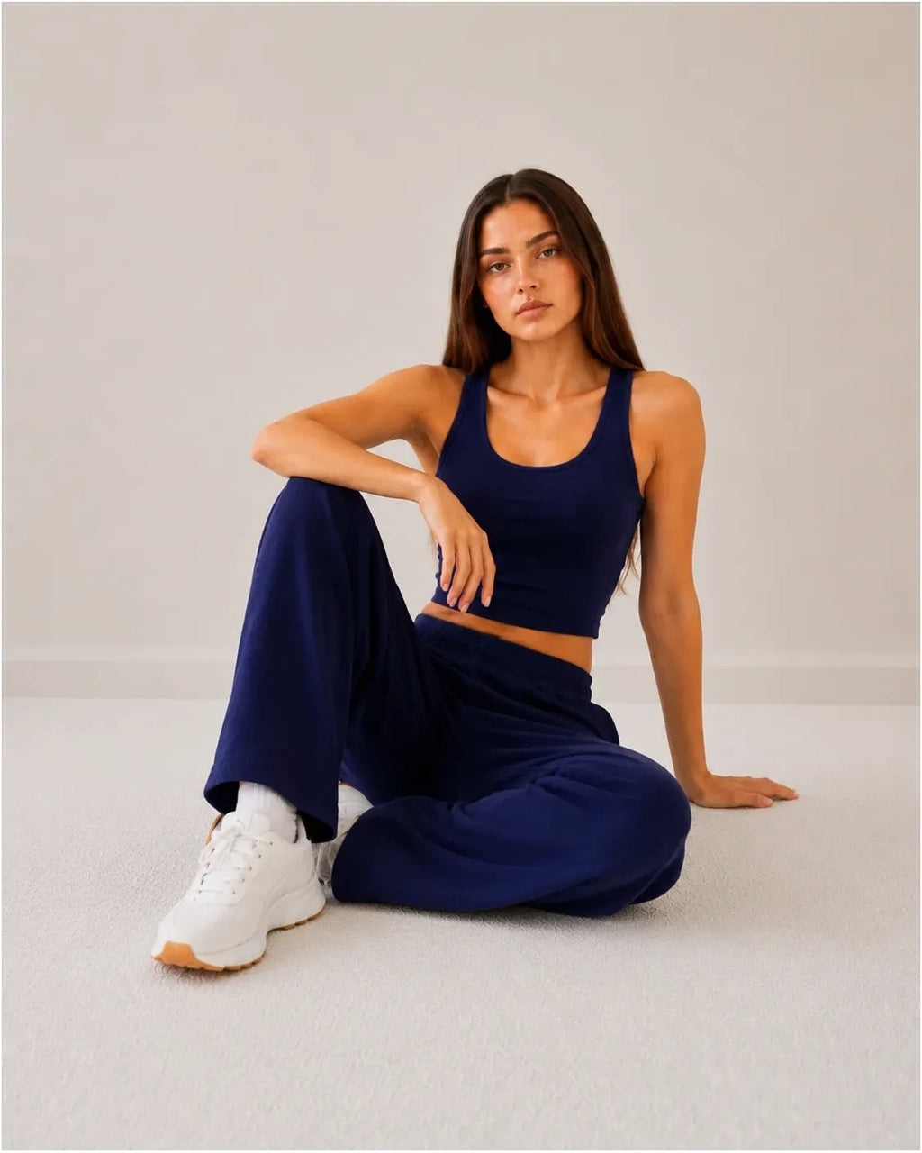 Pyjama Trousers Navy Knitted by Hangout in Navy Blue — pyjama trousers, view 6