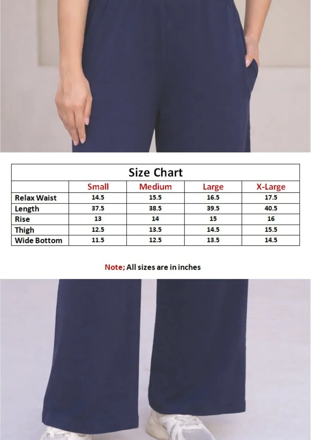 Pyjama Trousers Navy Knitted by Hangout in Navy Blue — pyjama trousers, view 8