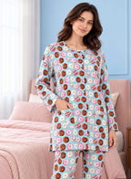 Donut Print Co-ord Set by Hangout in Sky Blue — two-piece co-ord set, view 4