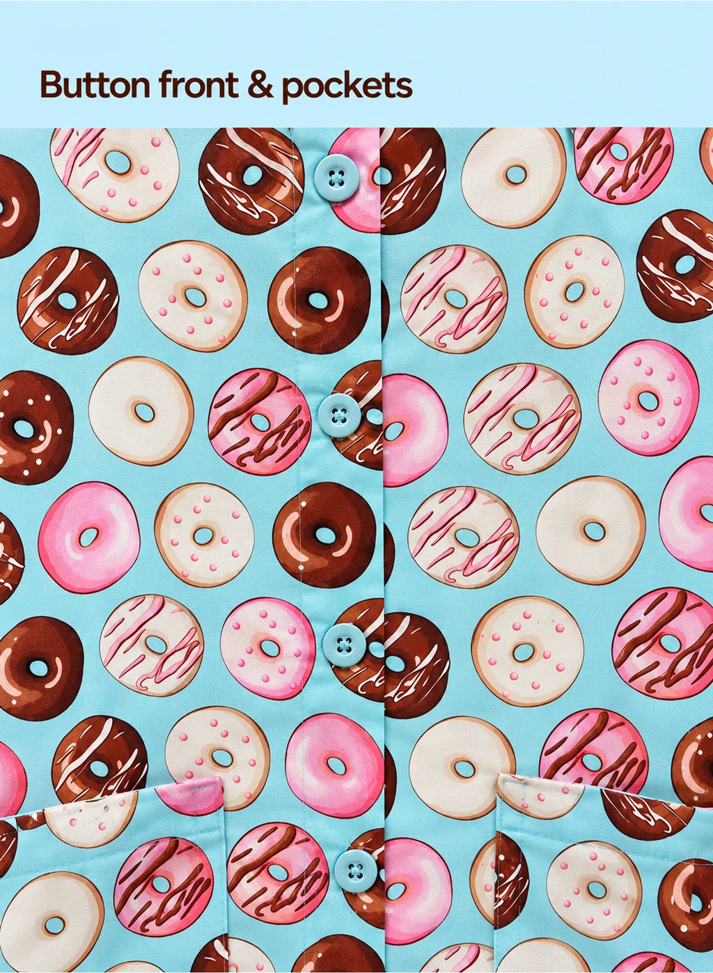 Donut Print Co-ord Set by Hangout in Sky Blue — two-piece co-ord set, view 7