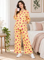 Strawberry Print Co-ord Set by Hangout in Yellow — two-piece co-ord set, view 4