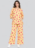 Strawberry Print Co-ord Set by Hangout in Yellow — two-piece co-ord set
