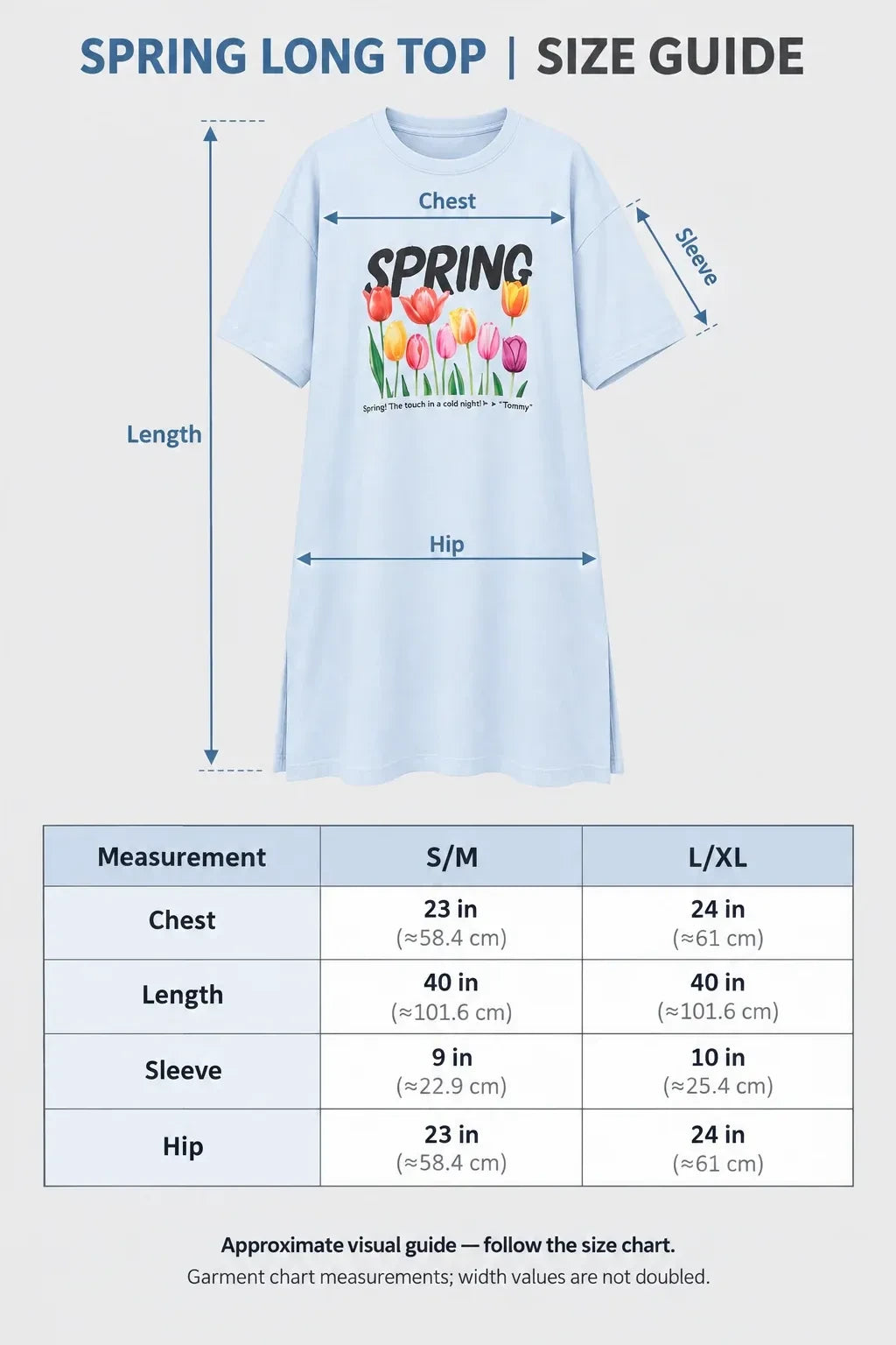 T-Shirt Spring Long Top by Hangout in Sky Blue — long t-shirt, view 11