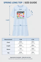 T-Shirt Spring Long Top by Hangout in Sky Blue — long t-shirt, view 11