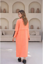 Tunic Peach Stripes Long Top by Hangout in Pastel Peach — long tunic, view 7