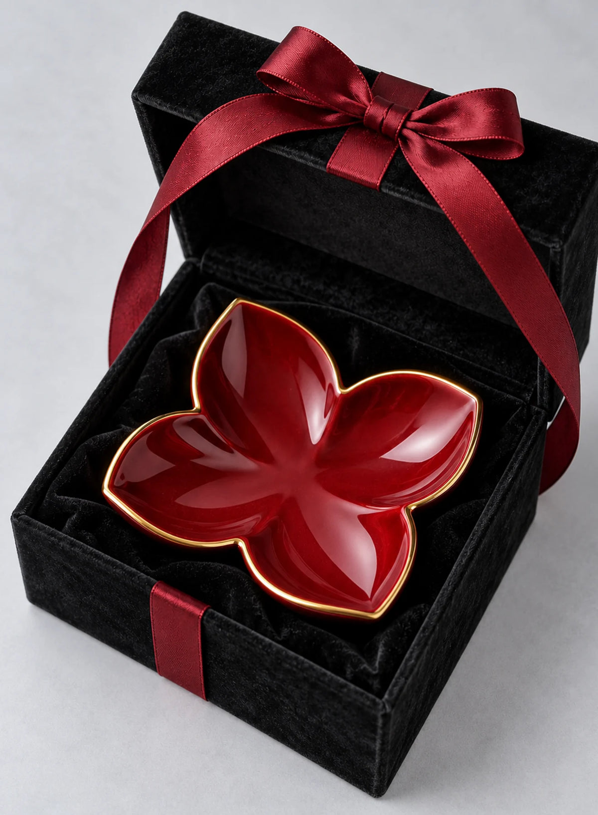 Petal Trinket Dish, trinket dish shown in a complementary studio setting