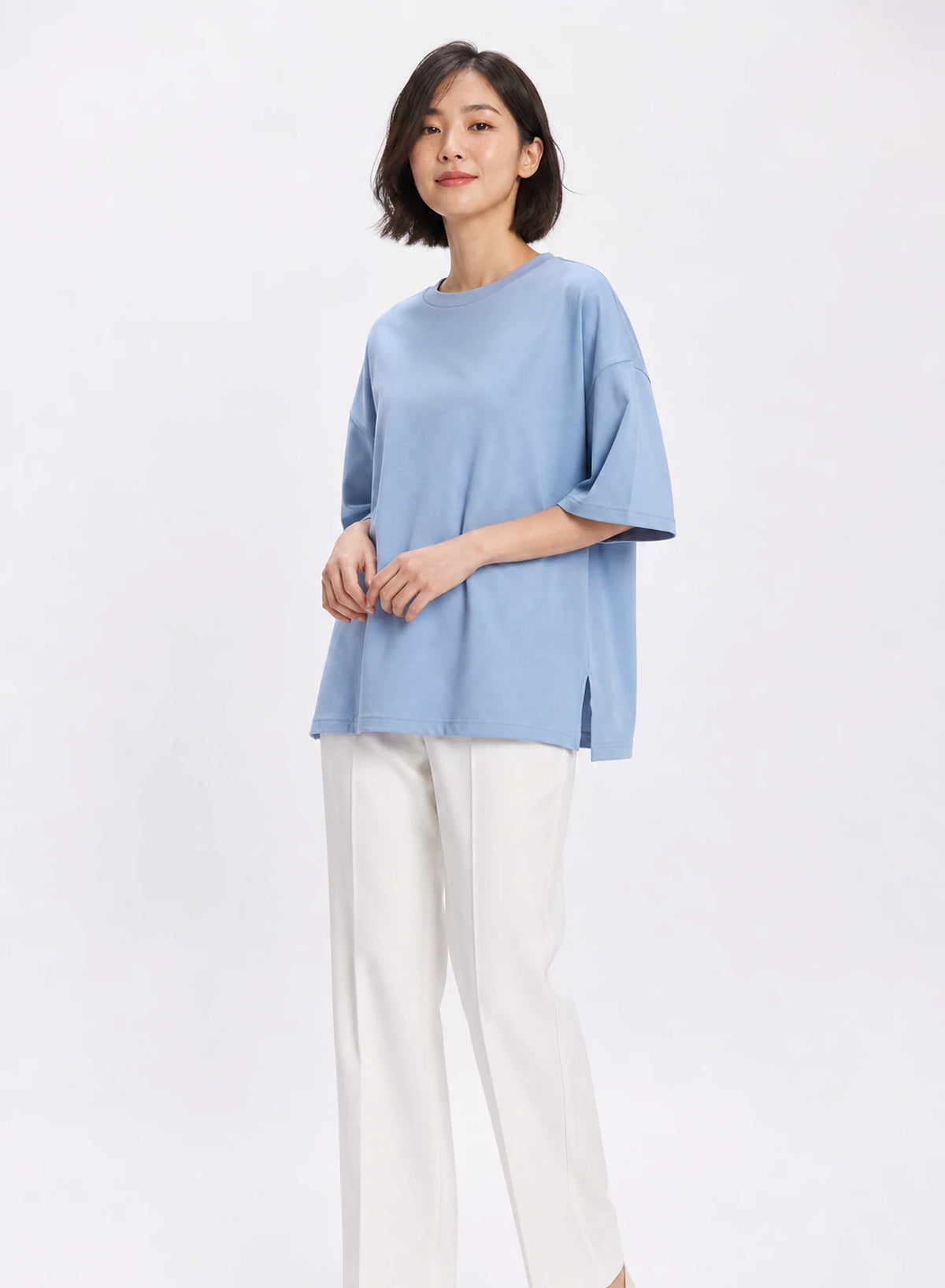 Skyline Oversized Tee, oversized t-shirt in Sky blue, product view on a white background
