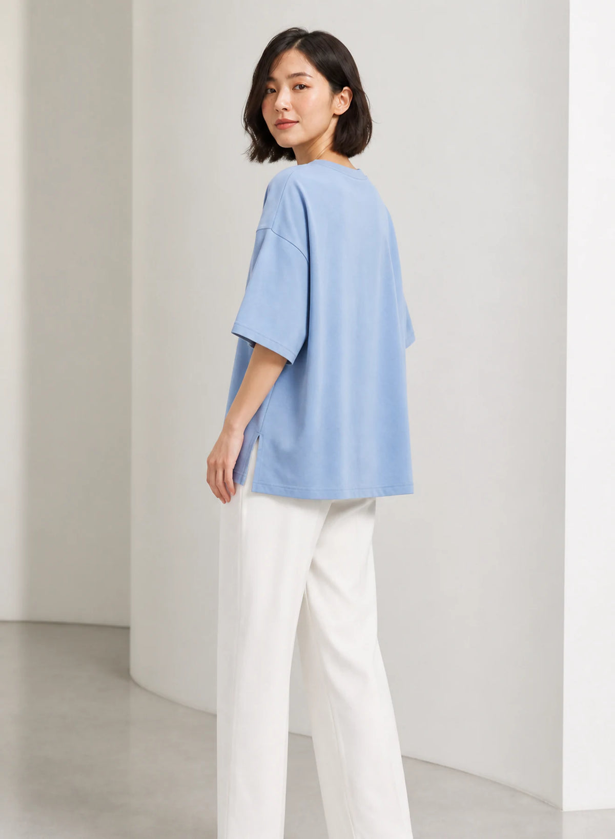 Skyline Oversized Tee, oversized t-shirt shown in a complementary studio setting